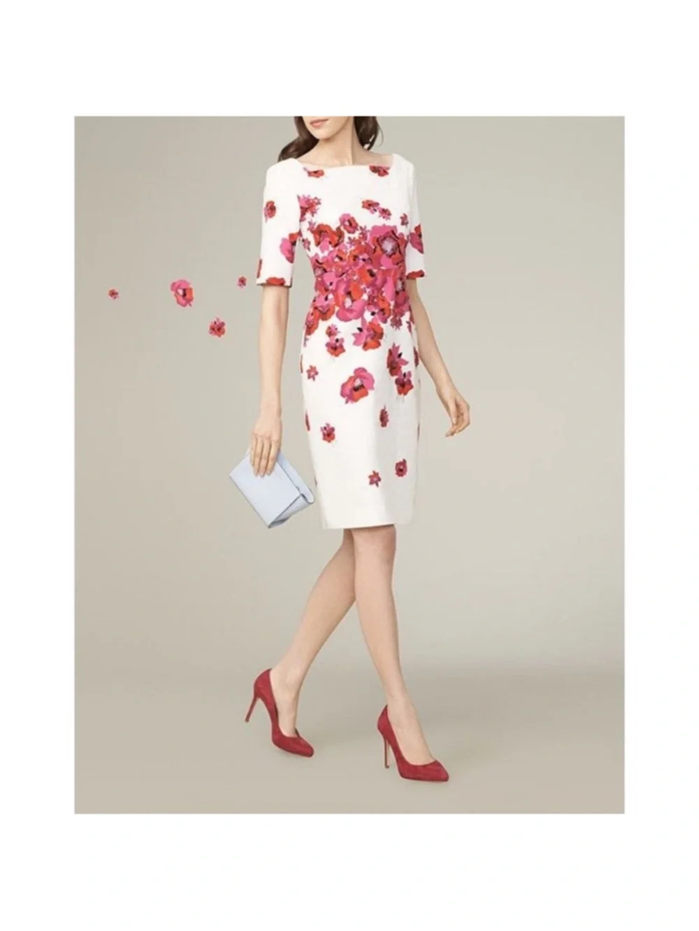 (New with flaw) L.K. Bennett Lasana Pink Poppy Sheath Dress A/S/O Kate Middleton